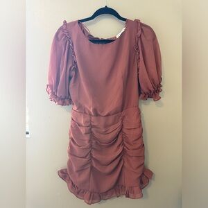 Hyfve Ruched Backless Minidress Puff Sleeve - NWT!